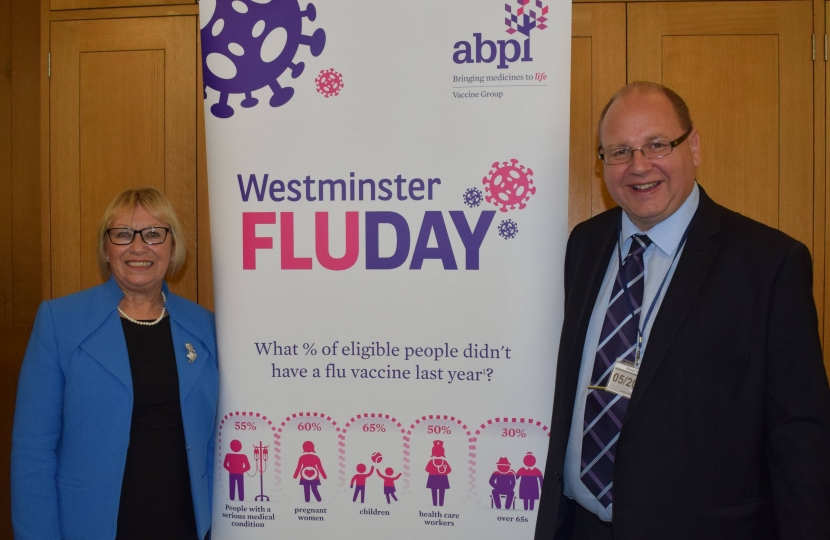 Sheryll and Bob at the flu vaccination event in Westminster.