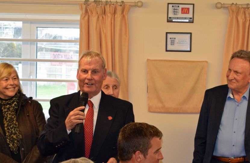 Club Chairman Adrian Jackson speaks at the opening. 