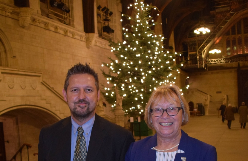 Sheryll Murray MP and Dr Matt Frost in Westminster Hall
