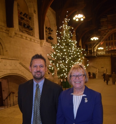 Sheryll Murray MP and Dr Matt Frost in Westminster Hall